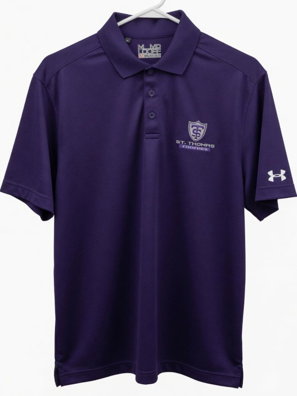 Men's Under Armour St. Thomas Purple Golf Polo - Medium Loose - Heat Gear